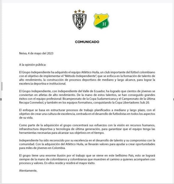 Independiente Del Valle adquiere al Atlético Huila ¿Es esto bueno